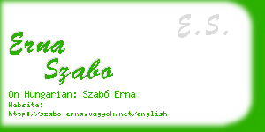 erna szabo business card